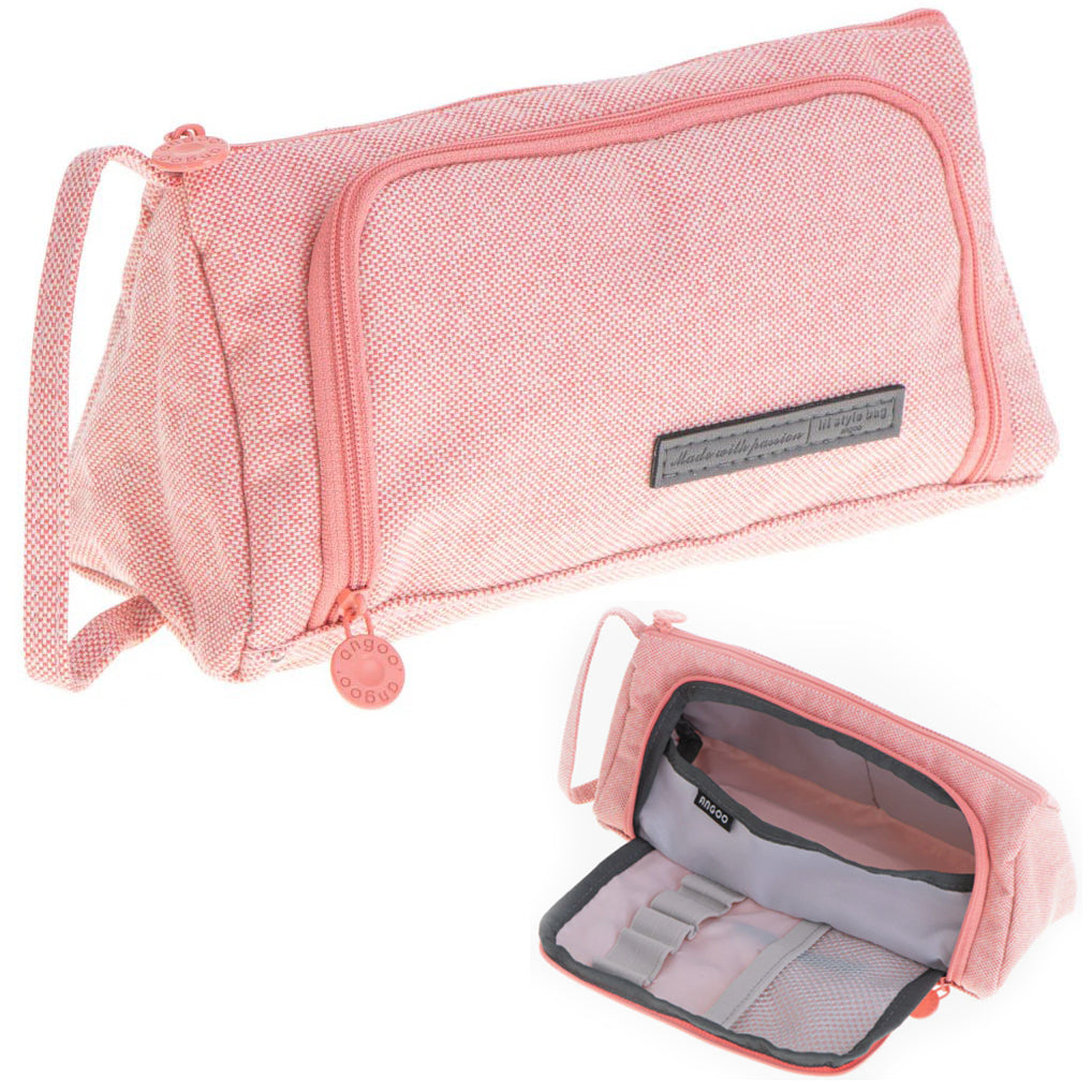 Penar pentru depozitare, Zola®, cu 2 compartimente, buzunare interioare, 22x7x10cm, roz Penar pentru depozitare, Zola®, cu 2 compartimente, buzunare interioare, 22x7x10cm, roz